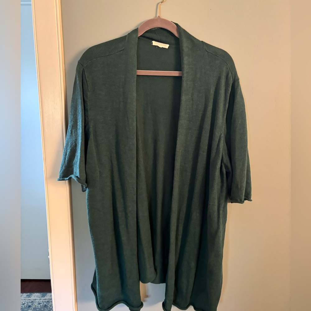 Green Open Front Cardigan